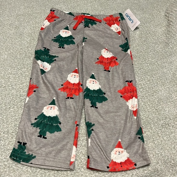 🎁 Carters 4T PJ Pants Christmas Unisex Pajamas NWT Red Green Soft NEW - Picture 7 of 8